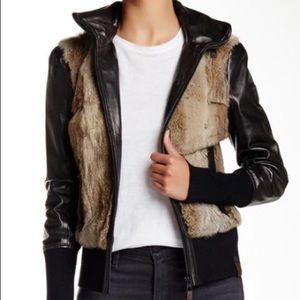 Rudsak leather & fur (genuine rabbit) jacket